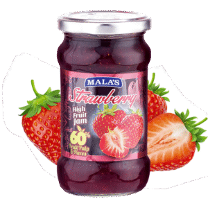 strawberry high fruit jam 350gm glass bottle